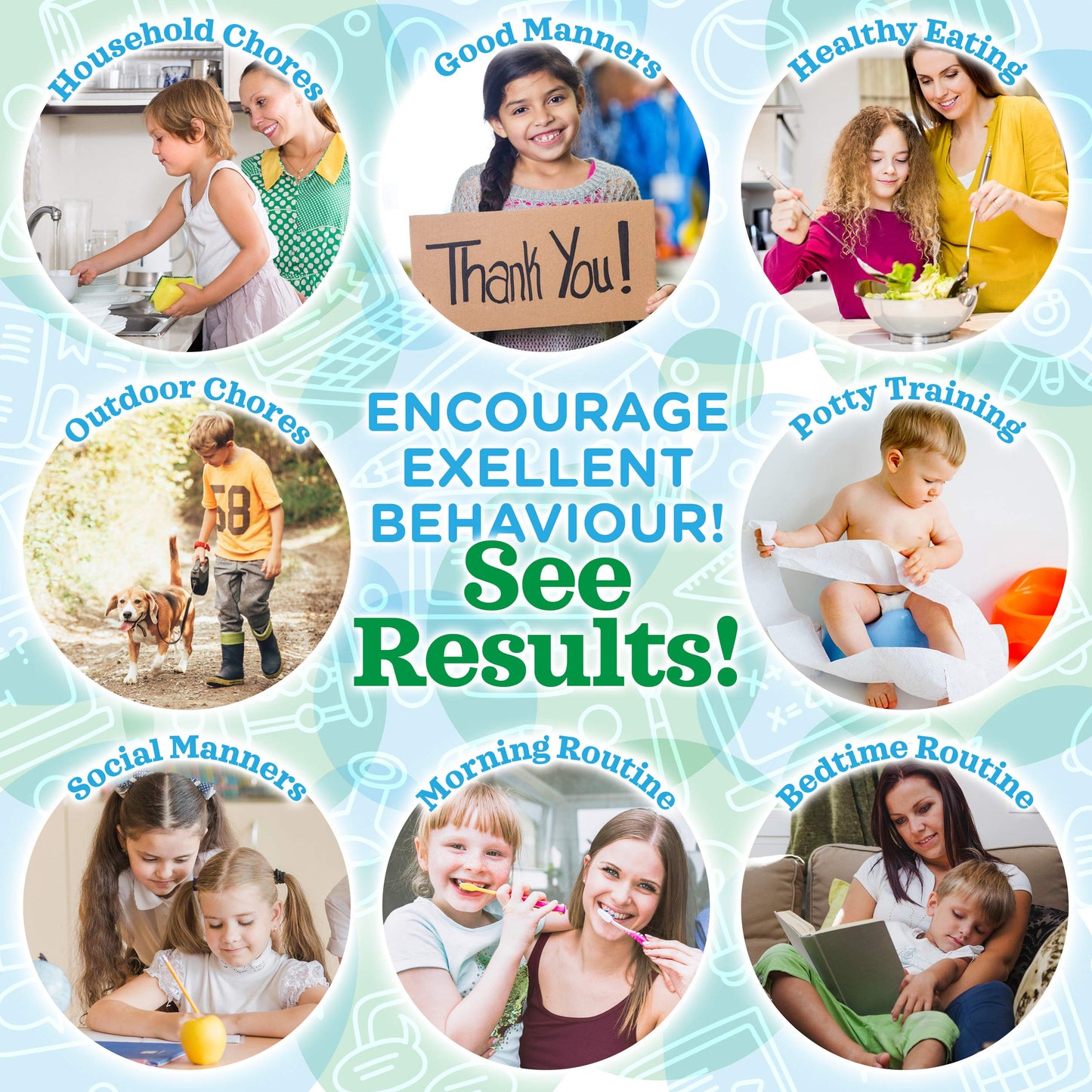 Learn & Climb Kids Responsibility Chart Magnetic Board, 63 Chores, Potty Train Tasks, Multiple Kids (Magnetic)