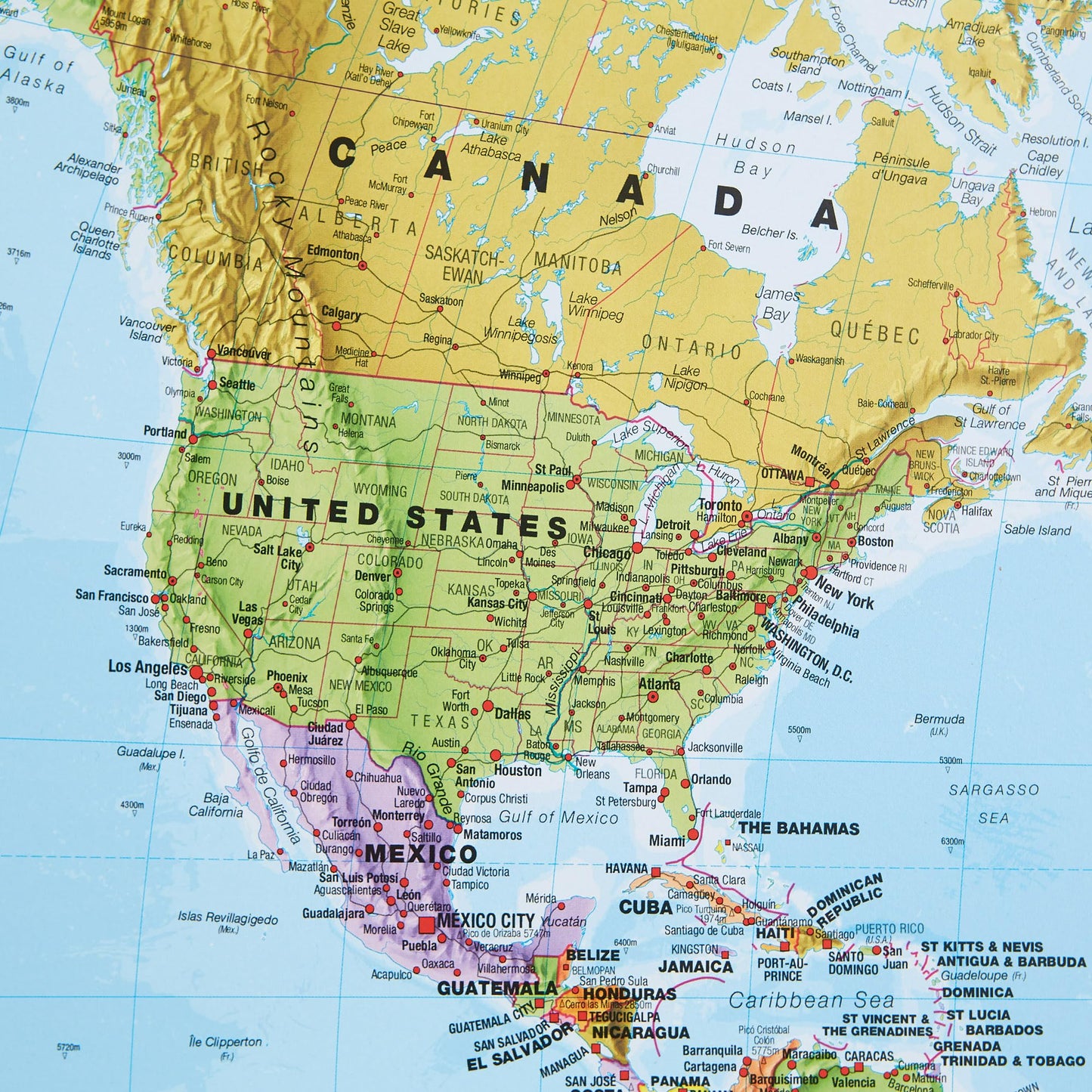 Laminated World Map - 17" x 22" - Map of the World - 2025 Updated - Detailed Cartography - Maps International