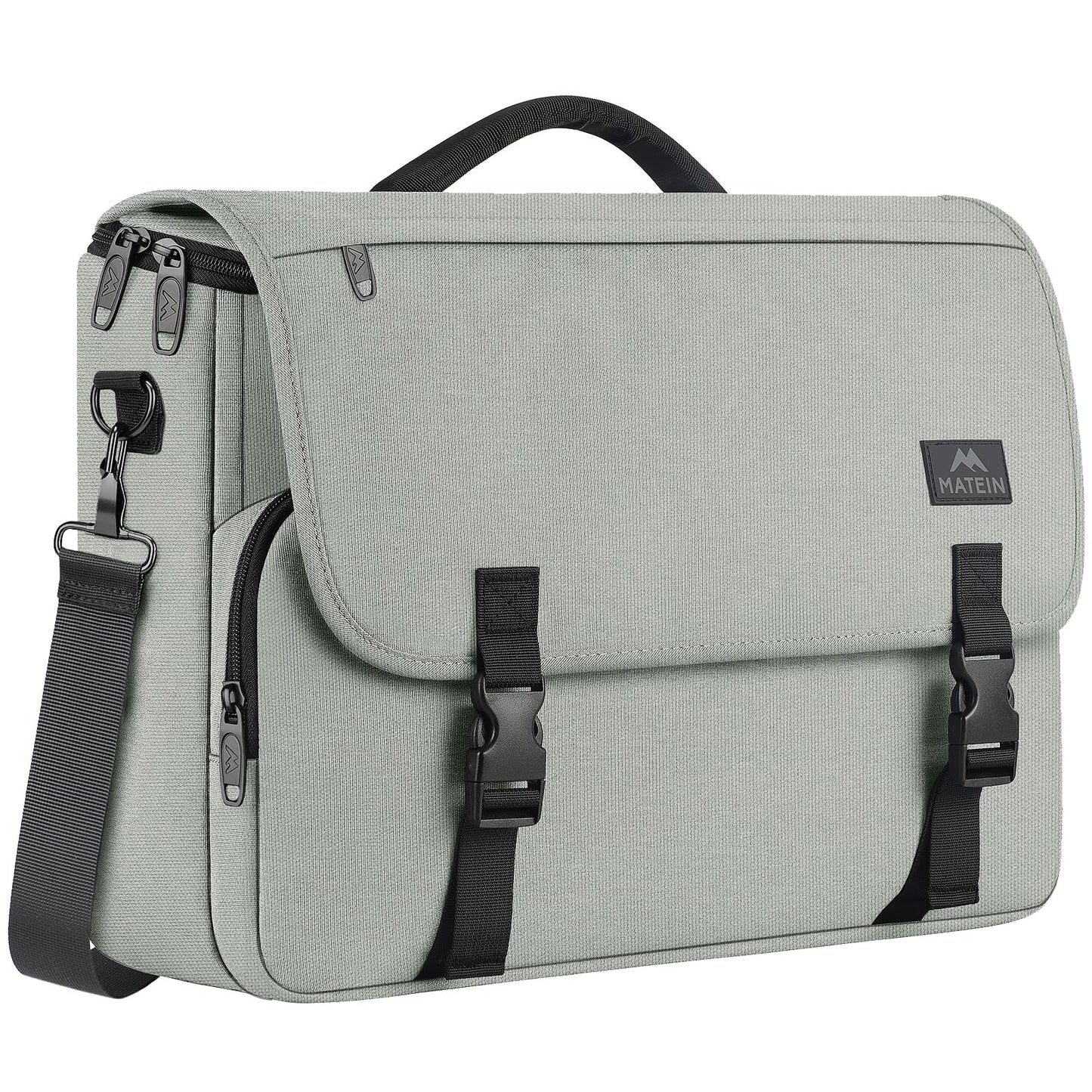 MATEIN School Bag, Bookbag for Teen, College Student Gifts, Mens Briefcase 15.6 inch Laptop Messenger Bag for men, Large Crossbody Satchel Computer Work Office Case with Shoulder Strap, Grey