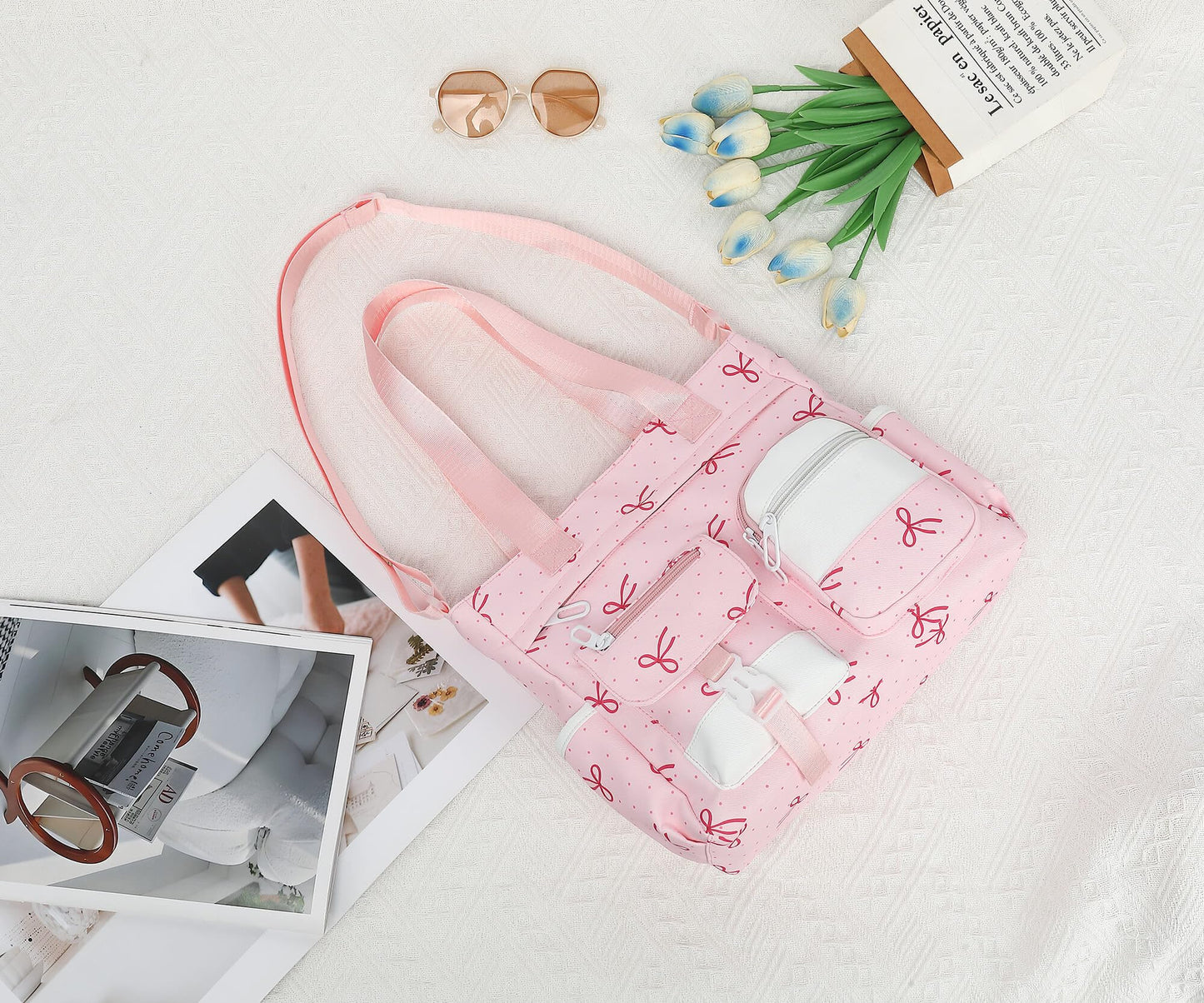 Phaoullzon Kawaii Messenger Bag Cute Purse Girls/Teens Crossbody Tote for Work