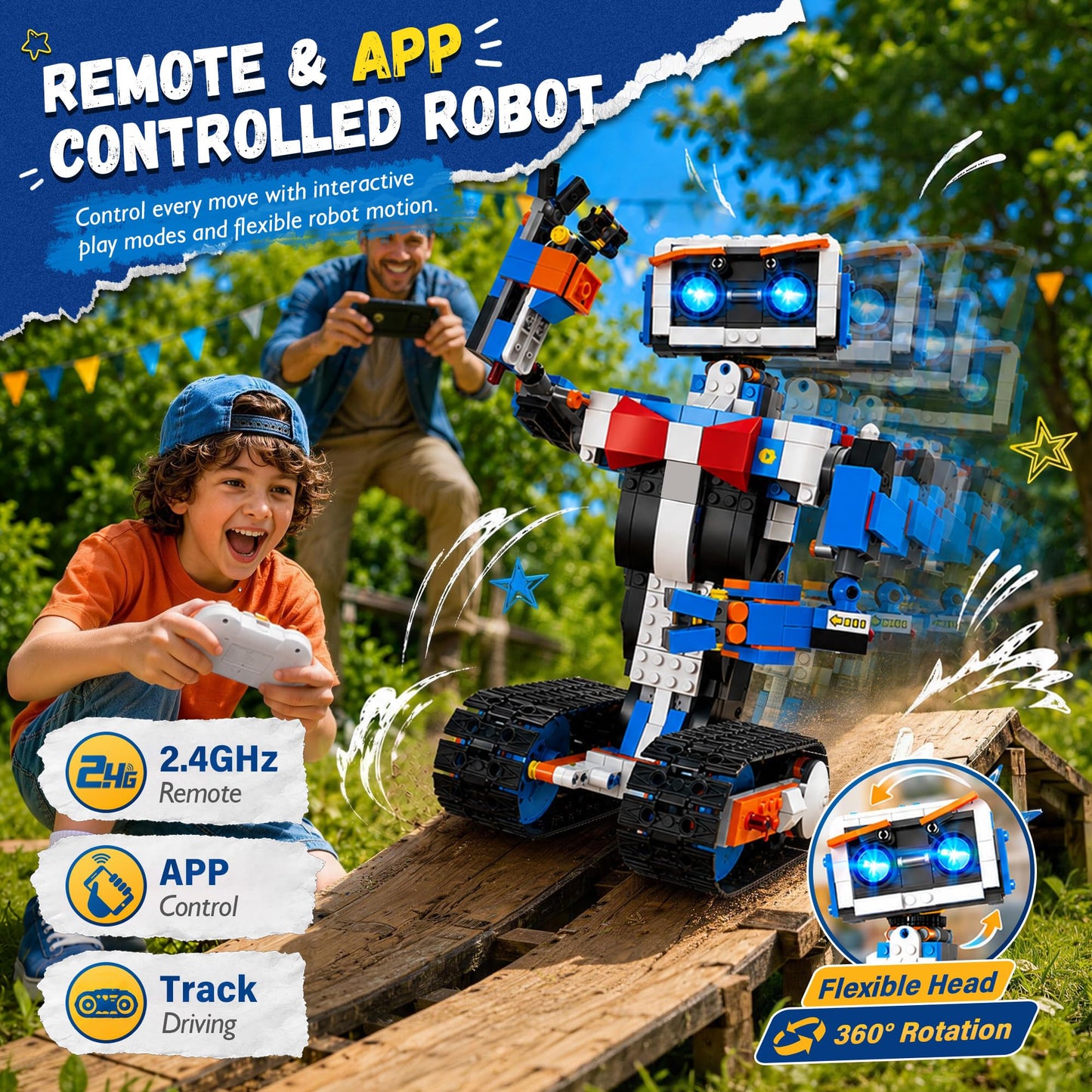 okk Robot Building Toys for Boys, STEM Projects for Kids Ages 6-12, Remote & APP Controlled Engineering Learning Educational Coding DIY Building Kit Rechargeable Robot Toy Gifts for Girls