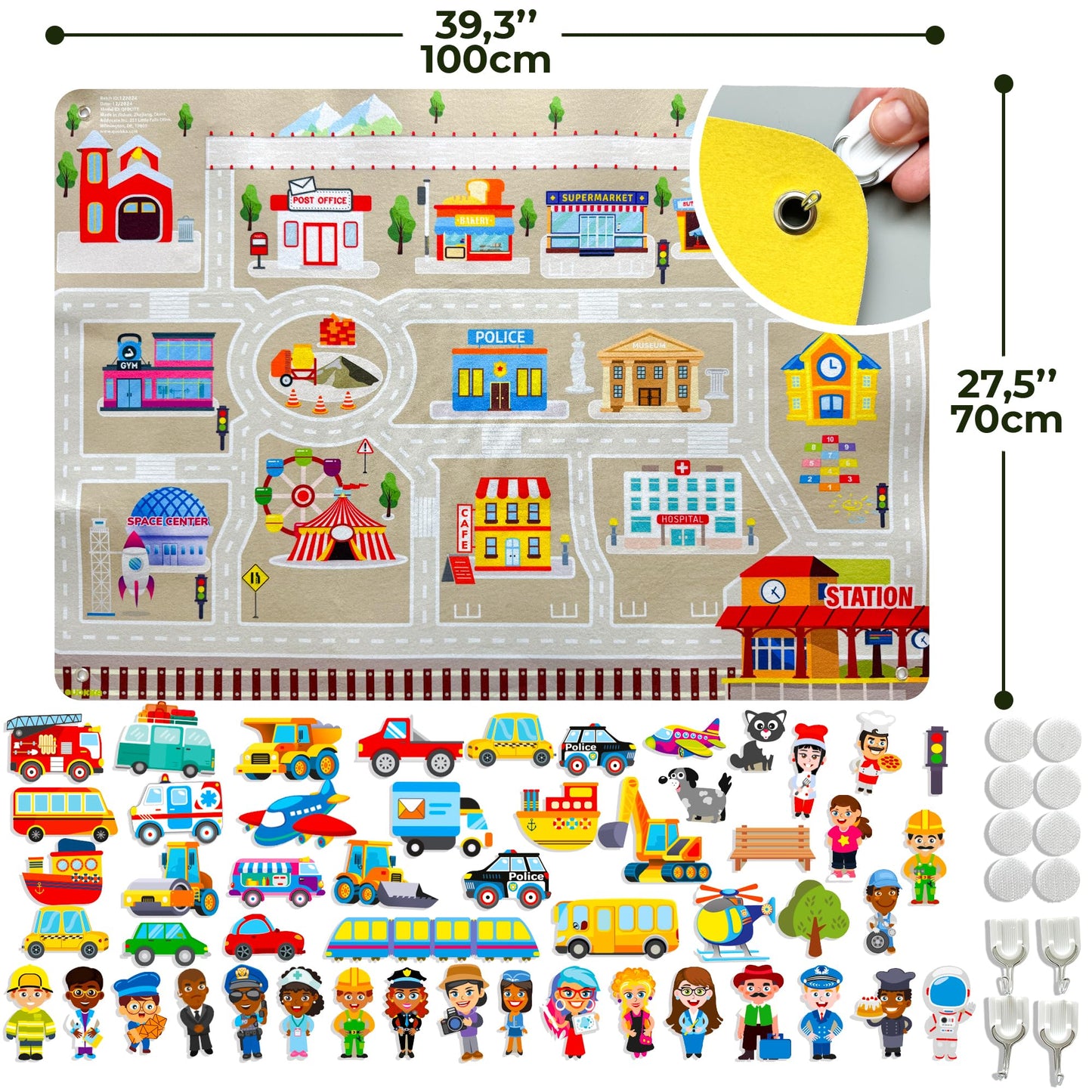QUOKKA City Felt Board for Kids 3-5 Years Old - Social Emotional Preschool Learning Activities for Ages 3-5 - Educational Flannel Toy Speech Therapy Gift
