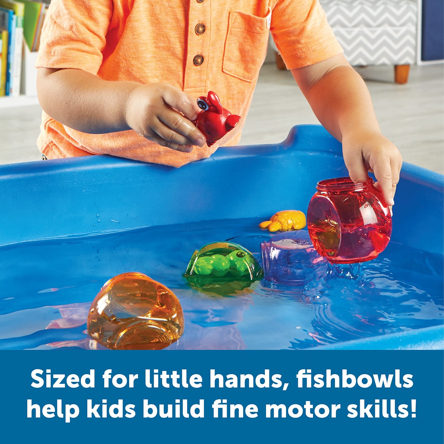 Learning Resources Peekaboo Fishbowl Friends - Counting and Fine Motor Skills, Water and Bathtub Toys, Toddler Games, Preschool Activities, Math Manipulatives, Gifts for Boys and Girls