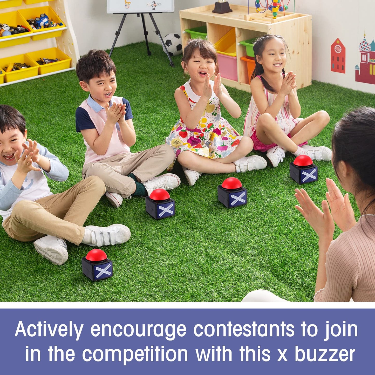 Fabbay 6 Pieces Answer Game Buzzer with Light and Sound Buzzer Alarm Buttons for Game Show Kids Adult Party Contest Prop Trivia Quiz Toys