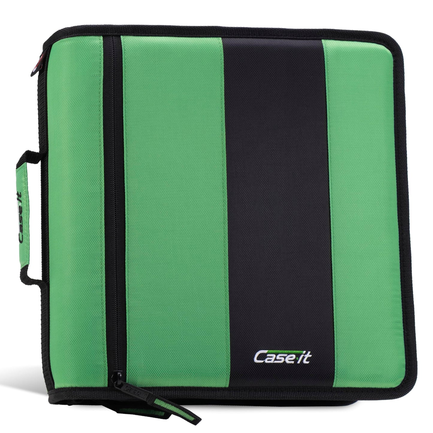 Case-it Classic Zipper Binder | 2-Inch O-Rings, 350 Sheet Capacity, Multiple Storage Pockets & Shoulder Strap | School & Office Organizer | D-251 Canopy Green
