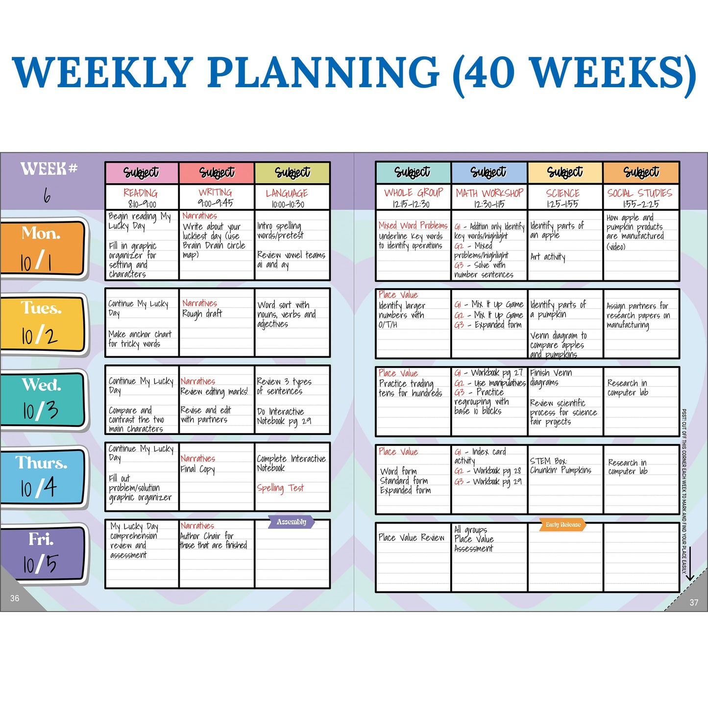 Carson Dellosa Retro Remix Teacher Planner 2026-2027, Undated 8" x 11" Lesson Plan Book With Retro Stickers, Class Schedule, Weekly Calendar, Homeschool & School Supplies, Groovy Classroom Must Haves