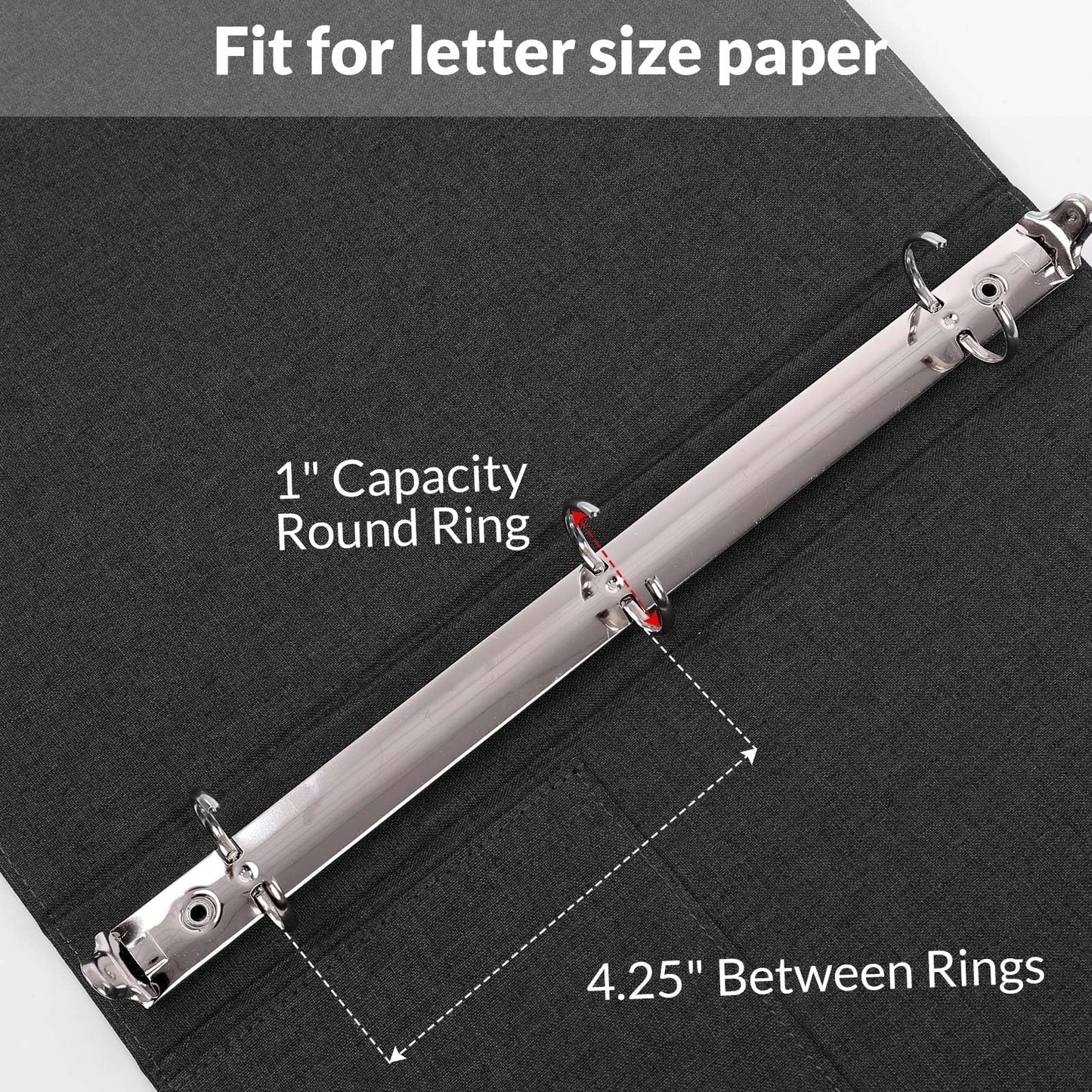 SKYDUE Clipboard Binder with Dividers,1 Inch 3 Ring Binder with Clipboard on Front for Organizer, Clipboard Folder with Pocket, Labels Office Supplies Gray