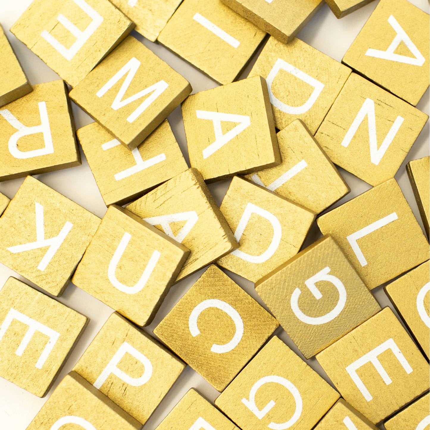 Stiles 100 Piece Magnetic Wooden Letter Tiles - Alphabet Magnets for Whiteboards, Refrigerators & Magnetic Letter Boards - Changeable Letters for Craft & Announcements, Gold