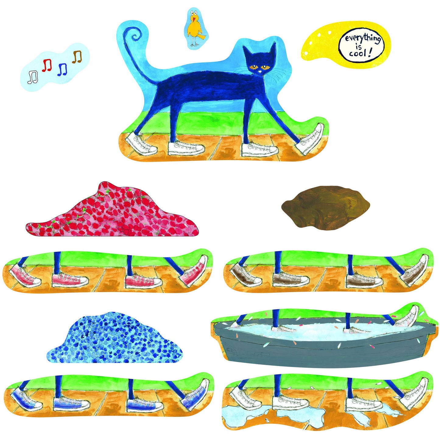 Little Folk Visuals Pete the Cat: I Love My White Shoes Precut Felt Pieces, 12 Pieces Set