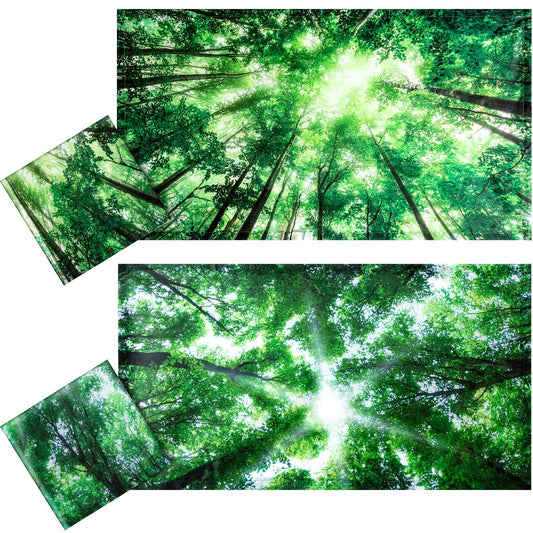 Tujoe 2 Pcs Fluorescent Light Covers for Ceiling Lights 4' x 2' Fluorescent Light Filters Classroom Magnetic Cubicle Covers for Ceiling Office, School, Home Teacher Essential(Forest)