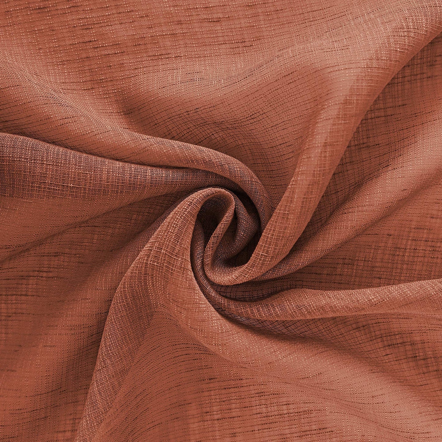 KOUFALL Sheer Boho Curtains for Bedroom 2 Panels,Window Treamtments Rod Pocket Bohemian Curtains for Living Room 96 Inches Long,Rust Orange Terracotta