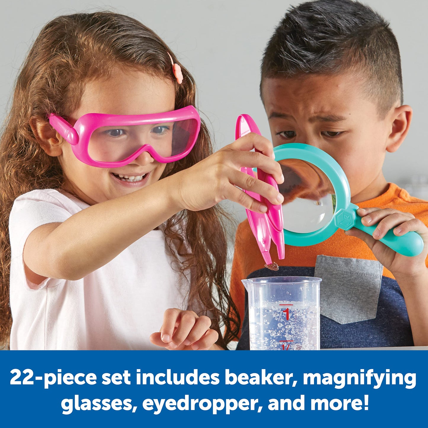 Learning Resources Primary Science Lab Set Pink - Experimentation and Observation for Kids, STEM Projects, Science Kits, Experiments, Pretend Play Scientists, Toddler Project Chemistry Toy