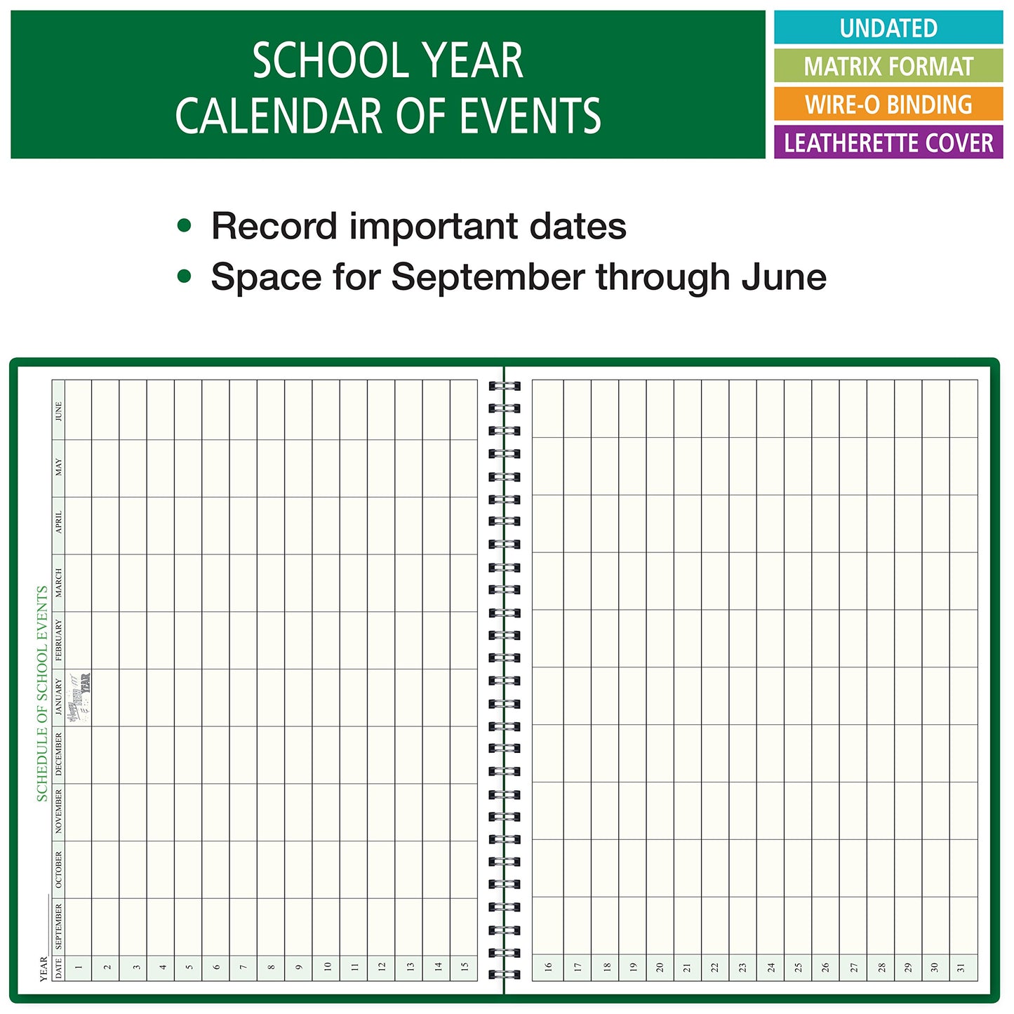 6 Period Wide Teacher Lesson Plan; Days Vertically Down The Side (6WPL)