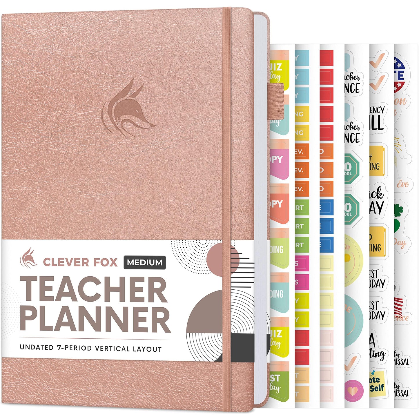 Clever Fox Teacher Planner – School Year Planner with Calendars & Lesson Plans – Teacher Plan Book for Classroom & Homeschool Organization - Undated, A5 Size, Hardcover (Rose Gold)