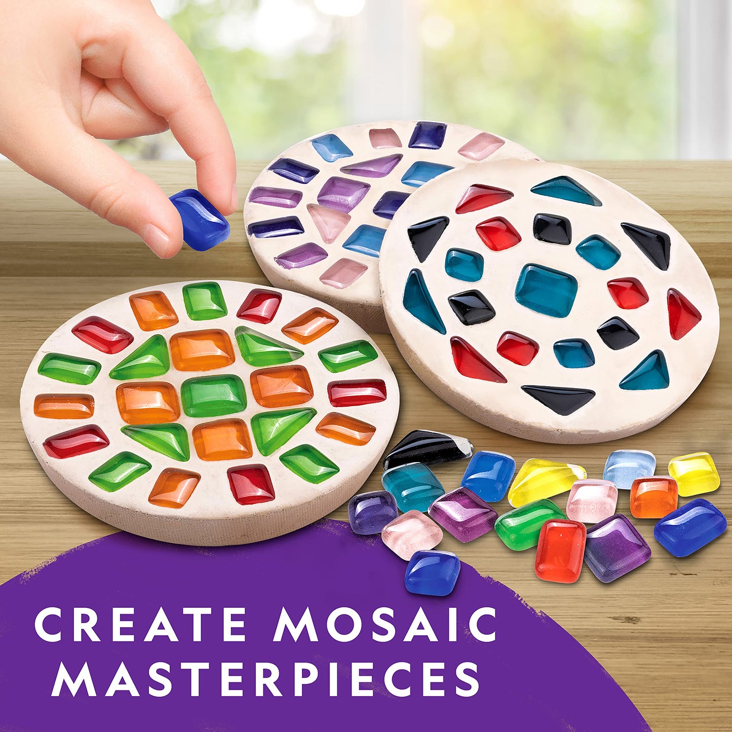 NATIONAL GEOGRAPHIC Mega Arts and Crafts Kit for Kids – Mosaic Kit, Marbling Paint Kit & Air Dry Clay Pottery Kit – Art Projects for Kids Ages 8-12, Crafts for Girls and Boys (Amazon Exclusive)