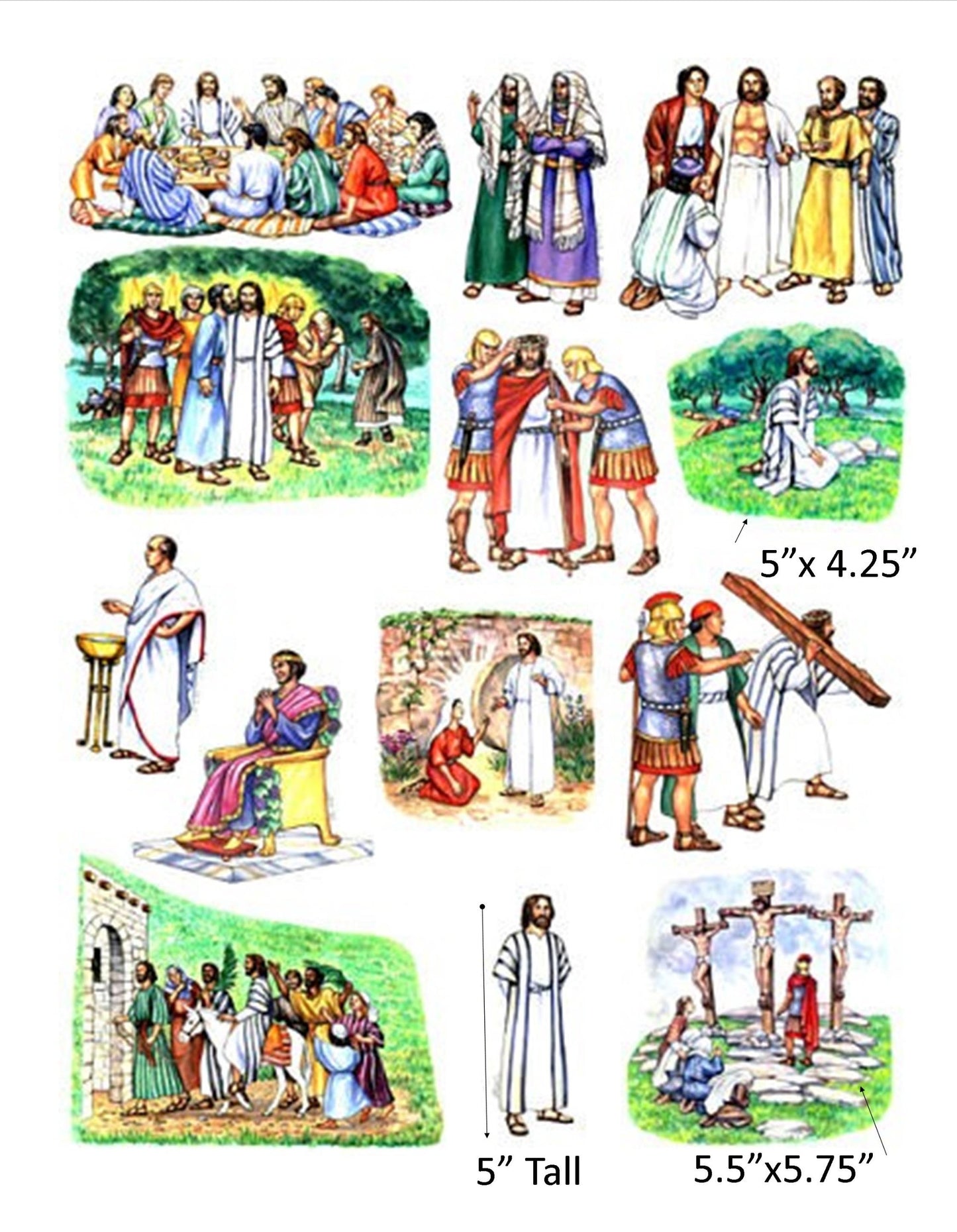 Story & Life of Jesus 13 Bible Stories Felt Figures for Flannel Board- Precut & Ready to Use!