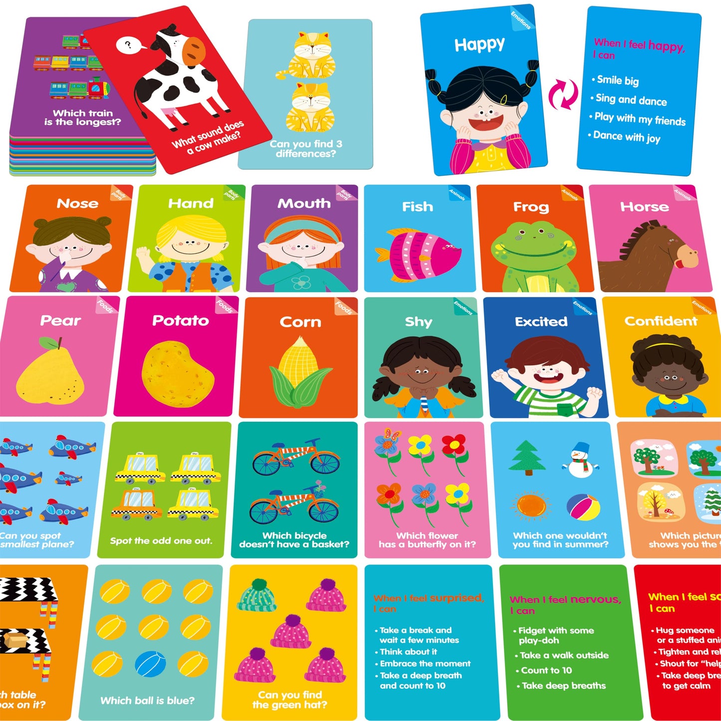 144 PCS Early Learning Flashcards,Double-Sided Cards—Alphabet,Numbers, Foods, Animals, Shapes, Colors, Home Objects, Speech Therapy Toys, Learning Tool for Kindergarten, Toddlers, Preschool Activities