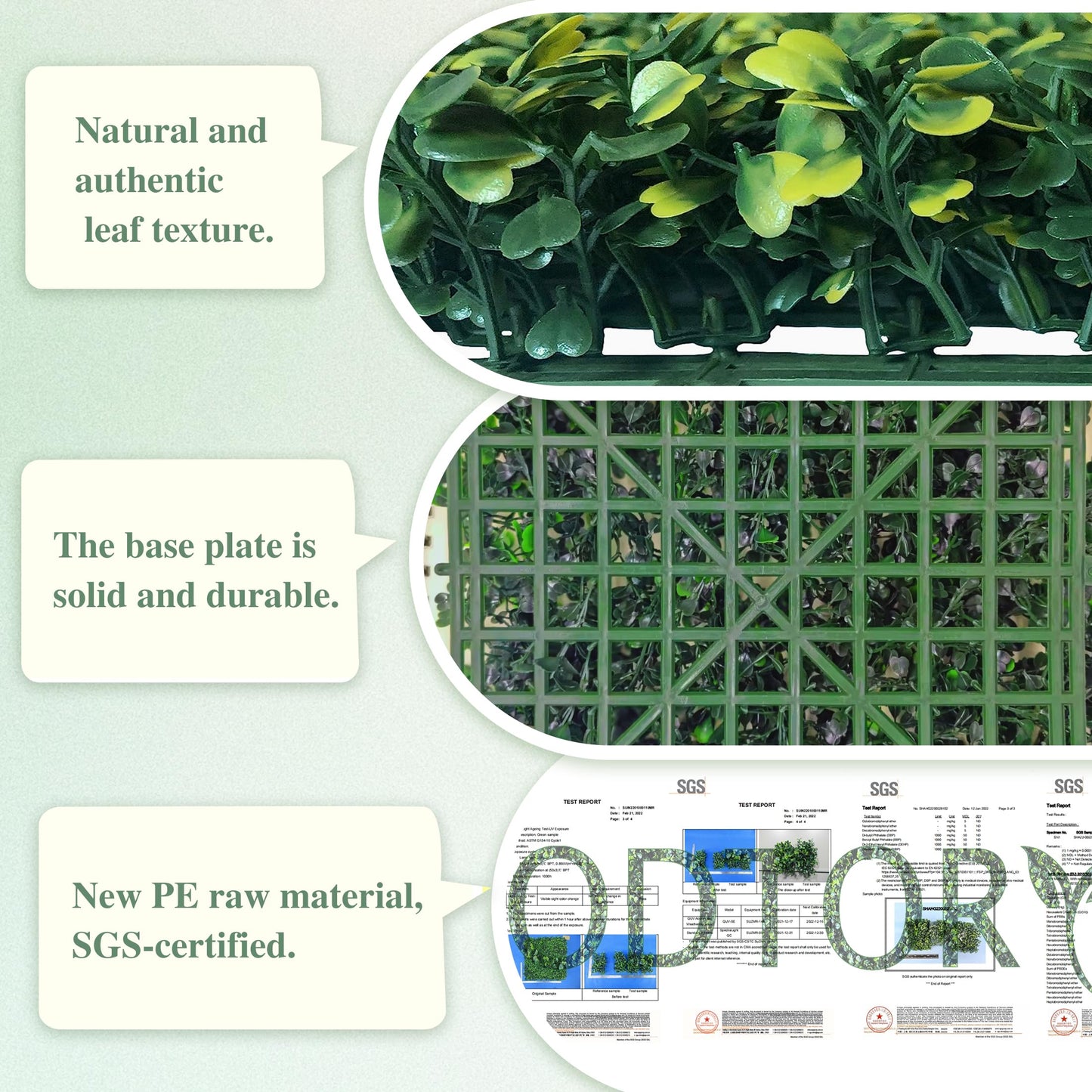 ODTORY Artificial Greenery Grass Wall Panel, 10x10 Inch 20-Pack (14 sqft), UV-Anti Fake Ivy Fence Privacy Screen Green Boxwood Covering for Indoor and Outdoor Home Wall Decor