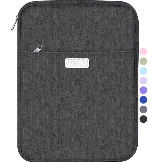 Sooez Zipper Binder Bag, 1 Inch Binders 3 Ring O-Ring, 5-Tab Dividers Expanding File Folder, 500-Sheet Capacity Three Ring Binder, Gray
