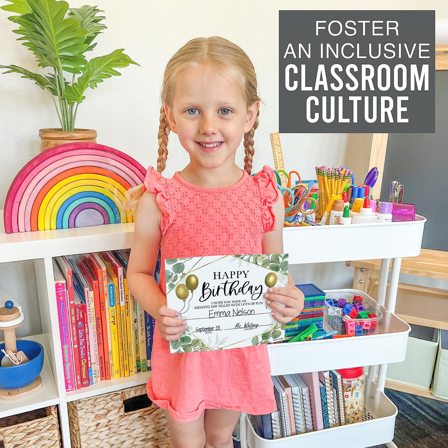 Happy Birthday Certificates for Students - 25 Student Birthday Certificates for Kids Classroom Must Haves, Teacher Supplies for Classroom Elementary, Greenery Teacher Essentials