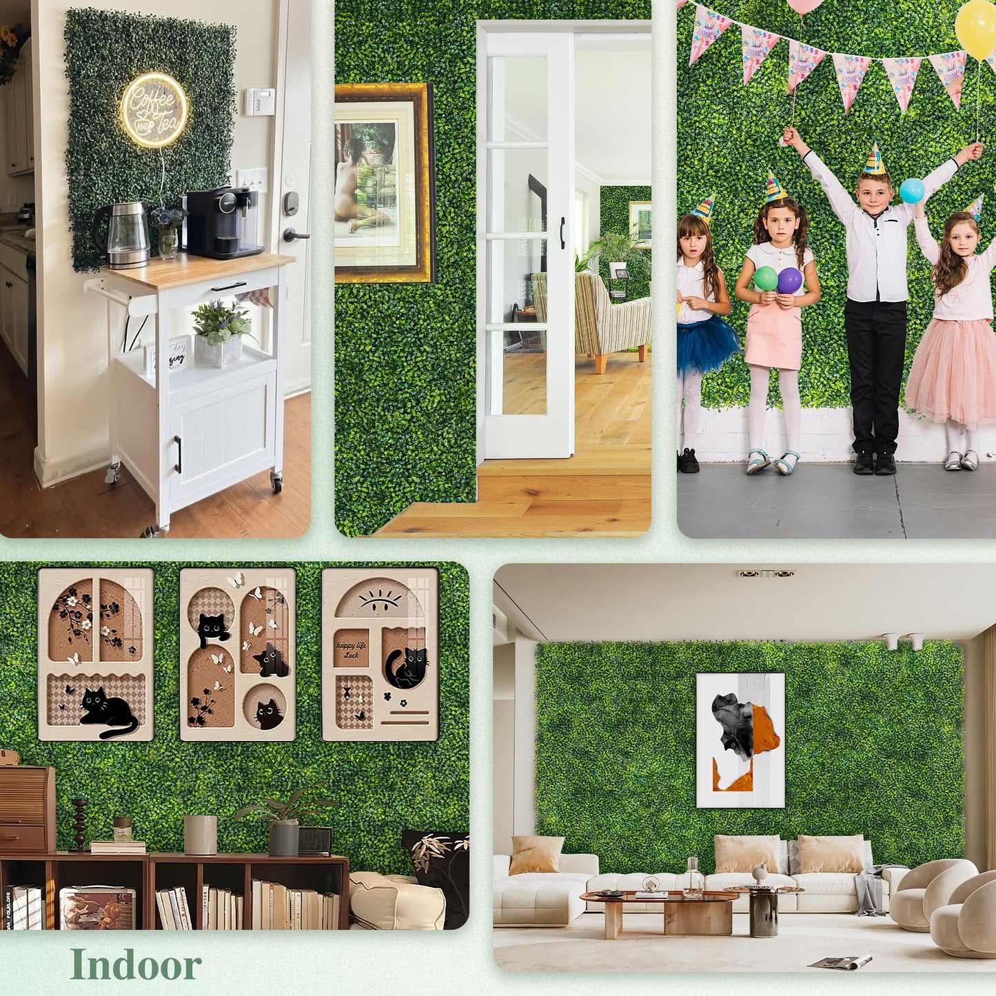 ODTORY Artificial Boxwood Roll Panels, 48"x120" (40 sq.ft) UV-Resistant Faux Ivy Privacy Fence Screen, Decorative Grass Wall Covering for Indoor & Outdoor Garden, Backyard, Balcony, Home Decor