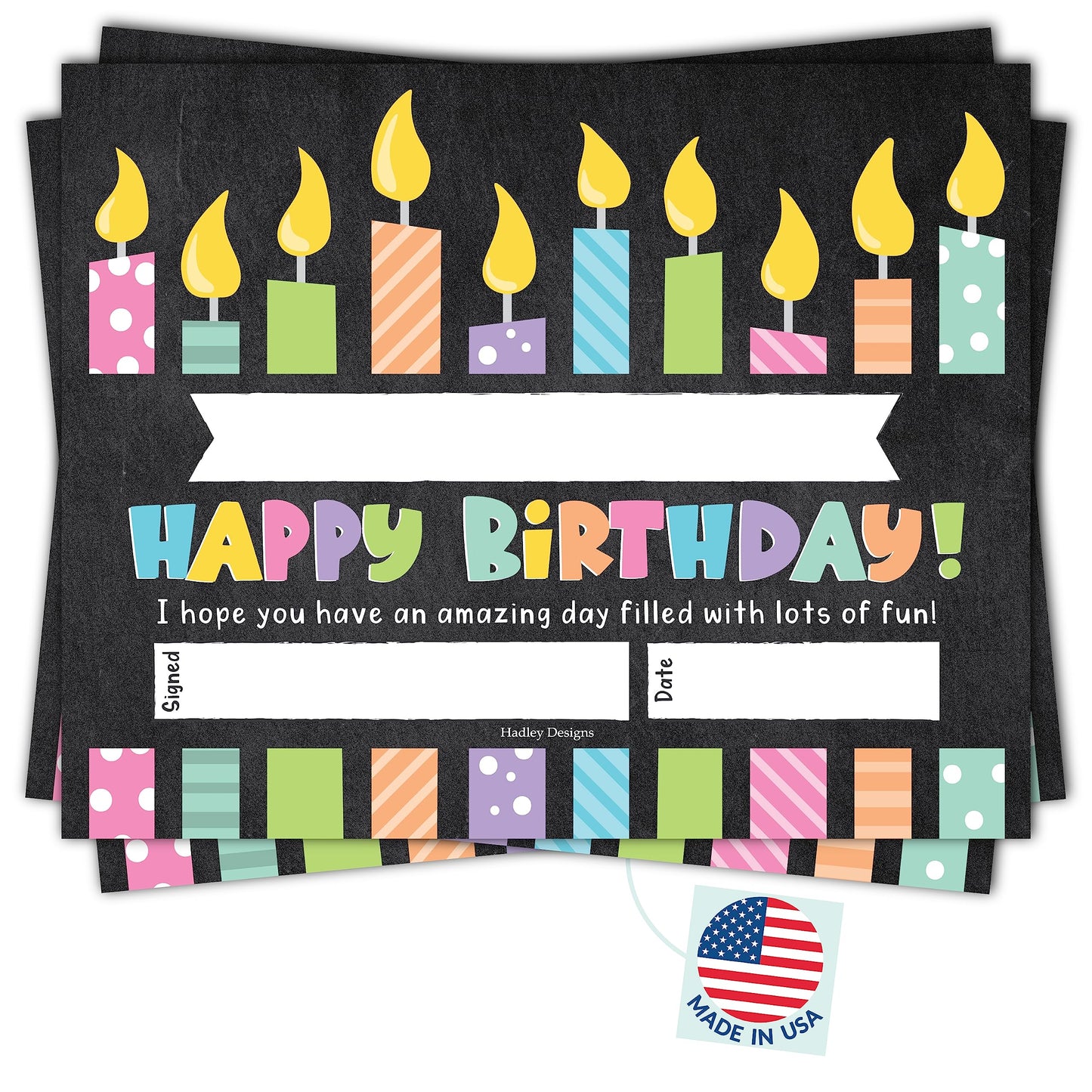 Happy Birthday Certificates for Students - 25 Student Birthday Certificates for Kids Classroom Must Haves, Teacher Supplies for Classroom Elementary, Chalkboard Teacher Essentials