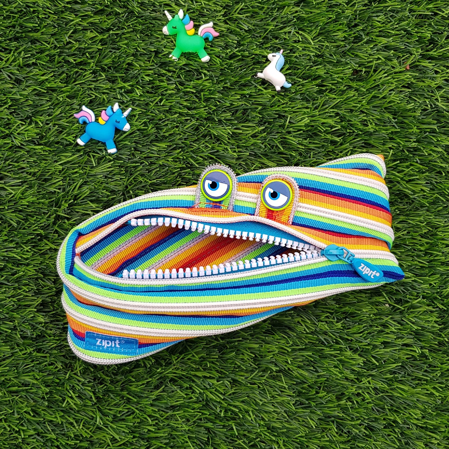 ZIPIT Monster Pencil Case for Kids, Cute Zipper Pouch for Boys Girls and Teens, Stationery Bag for School,Colorful